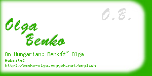 olga benko business card